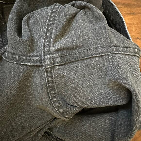 EVERLANE Kick Crop Jeans Charcoal High Rise Bootcut Frayed Grunge - Picture 10 of 15